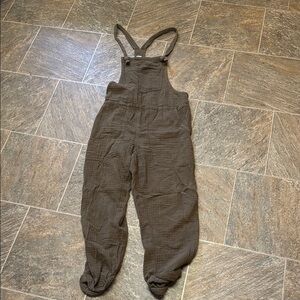 Aerie Dark Brown Textured Jumpsuit